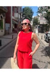 Balon Pantolunlu Keten Takım