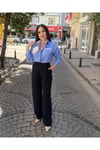 Cep Detaylı Beyaz Çizgili Gömlek