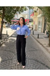 Cep Detaylı Beyaz Çizgili Gömlek
