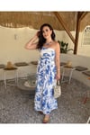Floral Desenli Uzun Elbise