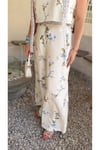 Mavi Floral Desenli Bluz Pantolon Takım