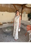 Mavi Floral Desenli Bluz Pantolon Takım