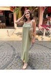 Müslin Kumaş Halter Yaka Elbise