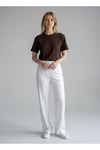 Unisex Oversize Pamuklu Dokulu Bisiklet Yaka Premium Basic Tişört