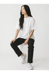 Unisex Oversize Pamuklu Dokulu Bisiklet Yaka Premium Basic Tişört