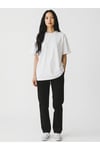 Unisex Oversize Pamuklu Dokulu Bisiklet Yaka Premium Basic Tişört