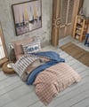 Cotton Box Ocean Lacivert Tek Kişilik Kapitone 4 Mevsim Lastikli Nevresim Takımı
