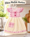 Elbise Mutfak Havlusu 20x30cm Pembe Kare