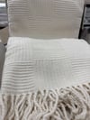 Sesli Comfort Beyaz Skoç Pamuk Örme Battaniye 200x220 Çift Kişilik Battal