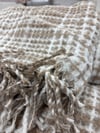 Sesli Comfort Kahve Pötikare Ekose Skoç Pamuk Örme Battaniye 200x220 Çift Kişilik Battal