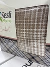 Sesli Comfort Kahve Pötikare Ekose Skoç Pamuk Örme Battaniye 200x220 Çift Kişilik Battal