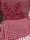 Sesli Comfort Kırmızı Skoç Pamuk Örme Battaniye 200x220 Çift Kişilik Battal