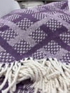Sesli Comfort Mor Kare Skoç Pamuk Örme Battaniye 200x220 Çift Kişilik Battal