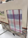 Sesli Comfort Mor Pembe Beyaz Ekose Skoç Pamuk Örme Battaniye 200x220 Çift Kişilik Battal