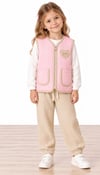 QNK296PL04 LİTTLE KİTTY KAPUTENE  YELEK PEMBE