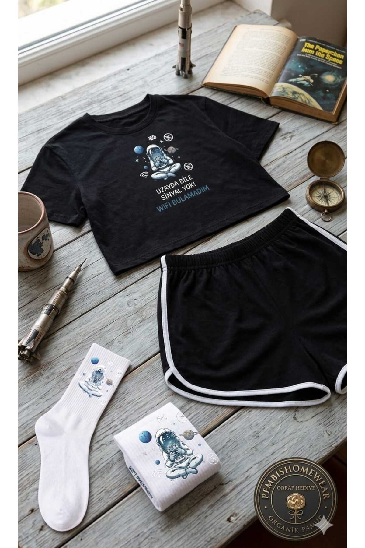 %100 Pamuklu Kadın Pijama Takımı | Çorap Hediyeli!