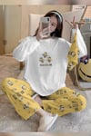 Bahd Bees1-white Süpersoft Kadın Pijama Takımı 3611
