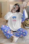 Bahd Cat44 CatNap White Süpersoft Kadın Pijama Takımı 3643