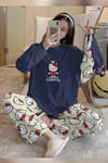 Bahd Hello Kitty 2 Navy Süpersoft Kadın Pijama Takımı 3420