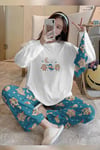 Bahd Owl 3 White Süpersoft Kadın Pijama Takımı 3430