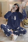 Bahd Rabbit Blue Süpersoft Kadın Pijama Takımı 3100