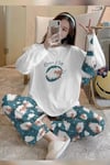 Bahd Sheep Beyaz Uzun Pijama Takımı