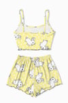 Cozy Favela Trend Askılı Şort Bunny Baskılı Pijama Takımı