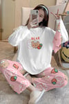 Kiki Bahd Trend Sweatshirt Pantolon Strawberry Bear Baskılı Pijama Takımı