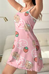 Kiki Dolce Trend Gecelik Strawberry Bear Baskılı Pijama Takımı