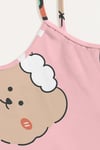 Kiki Favela Trend Askılı Şort Strawberry Bear Baskılı Pijama Takımı