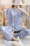 Kısa Kollu Pijama Takımı BearMavi Supersoft Basic Süprem