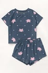 Kısa Kollu Şort Pijama Takımı CatMeow Supersoft Basic Süprem