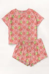 Kısa Kollu Şort Pijama Takımı CherryLove Supersoft Basic Süprem