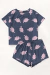 Kısa Kollu Şort Pijama Takımı DinoSnore Supersoft Basic Süprem