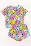 Kısa Kollu Şort Pijama Takımı SmileRenkli Supersoft Basic Süprem