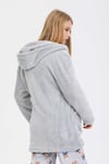 Nefertiti Grey Pelüş Sabahlıklı Pijama Seti 1792