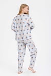 Nefertiti Grey Pelüş Sabahlıklı Pijama Seti 1792
