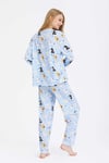 Nefertiti Gri Pelüş Sabahlıklı Pijama Seti