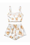 Shy Duck Favela Trend Askılı Şort Duck Baskılı Pijama Takımı
