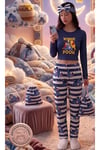 Winnie The Pooh & Eeyore Karakter Baskılı Çizgili Kadın Pijama Takımı Seti