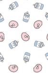 Zezex White Donuts Süpersoft Şort Takımı