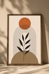 3’lü Ahşap Dekoratif Tablo Seti Bohem Minimalist – Yaprak Desenli Modern Duvar Dekoru