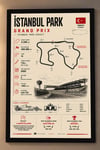 İstanbul Park Grand Prix Formula 1 Pist Haritası Ahşap Tablo – F1 Yarış Pisti Duvar Dekoru