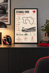İstanbul Park Grand Prix Formula 1 Pist Haritası Ahşap Tablo – F1 Yarış Pisti Duvar Dekoru