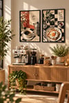 Mutfak Temalı 2’li Ahşap Tablo Seti – Kahve ve Kahvaltı Dekoru, Zeytin ve Yemek Temalı Dekoratif Duvar Tablosu