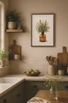 Natürel Çiçek Vazolu Dekoratif Tablo – Minimalist Duvar Dekoru