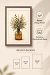 Natürel Çiçek Vazolu Dekoratif Tablo – Minimalist Duvar Dekoru
