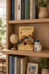 Santorini Ahşap Tablo – Vintage Seyahat Tablosu, Santorini Manzaralı Dekoratif Duvar Tablosu