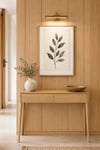 Yeşil Yaprak Temalı Ahşap Duvar Tablosu – Minimalist Botanik Dekoratif Tablo