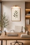 Yeşil Yaprak Temalı Ahşap Duvar Tablosu – Minimalist Botanik Dekoratif Tablo